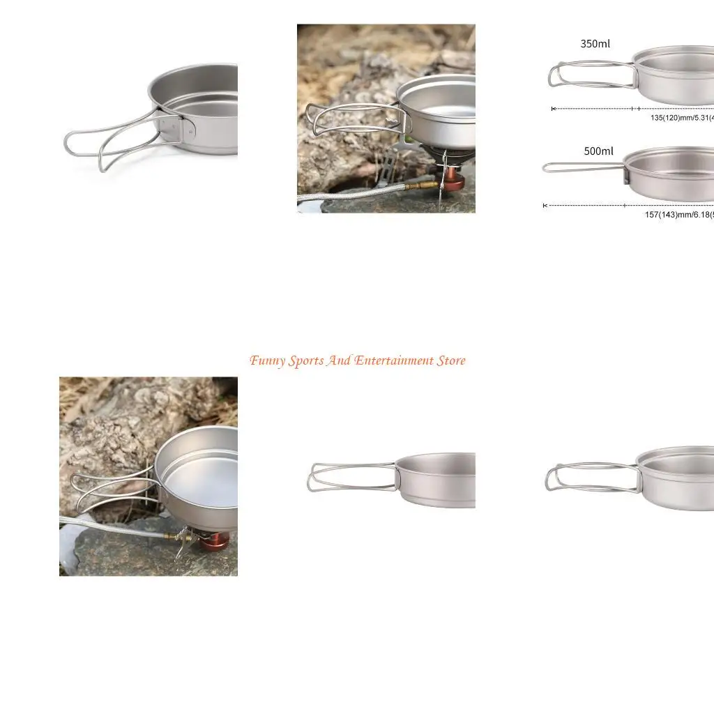 

C4DE Large Capacity Titaniums Backpacking Cookware Folding Handle Dinner Plate