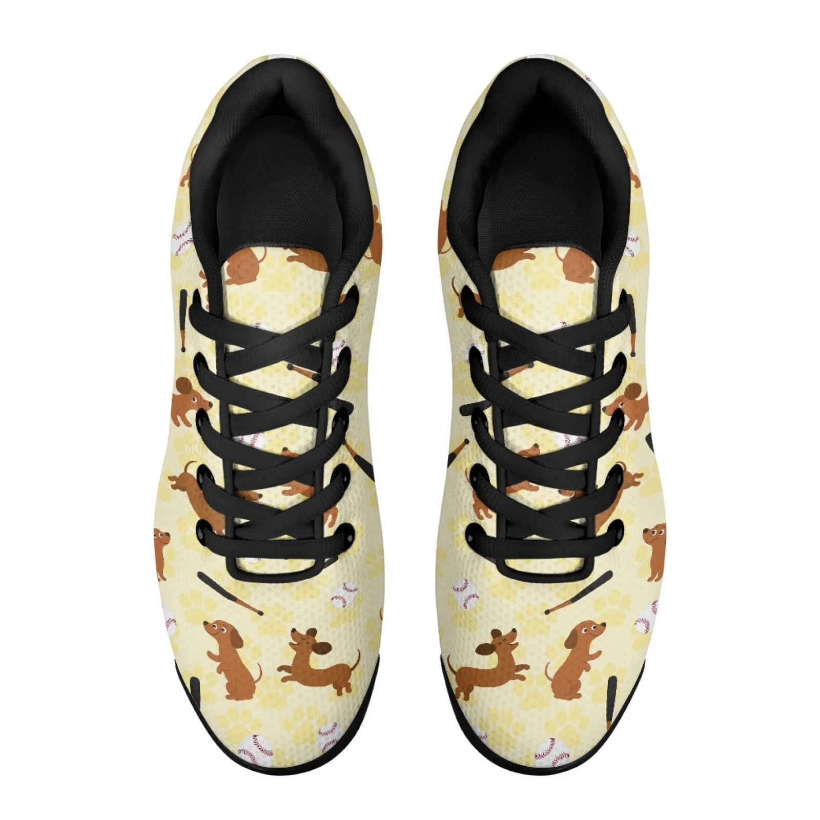PENSTROLL Baseball Dachshund Breathable Walking Sneakers for Men Mesh Walking Shoes Athletic Fashion Shoes