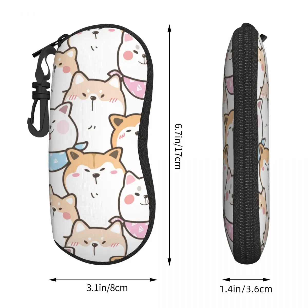 Cute Cartoon Shiba Inu Akita Dog Glasses Case Convenient Box Animal Dog Glasses Protector Print Glasses Box