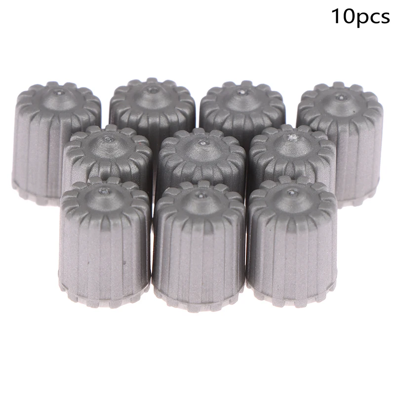 Tapas de vástago de válvula de neumático de coche, cubiertas de polvo de puerto de aire de nailon con junta gris, accesorios de coche, tapas de válvula de aire de bicicleta automática, 10 piezas