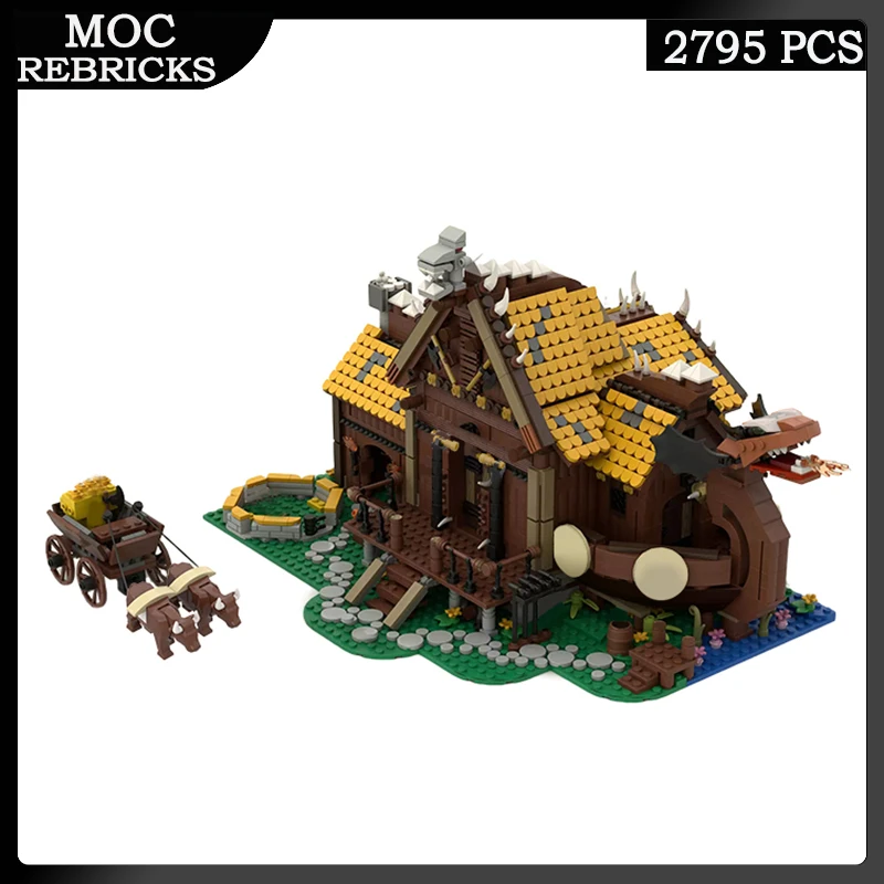 Moc History Movie Building Blocks View Viking Legendary architettura classica casa giocattoli educativi per regali di compleanno per bambini