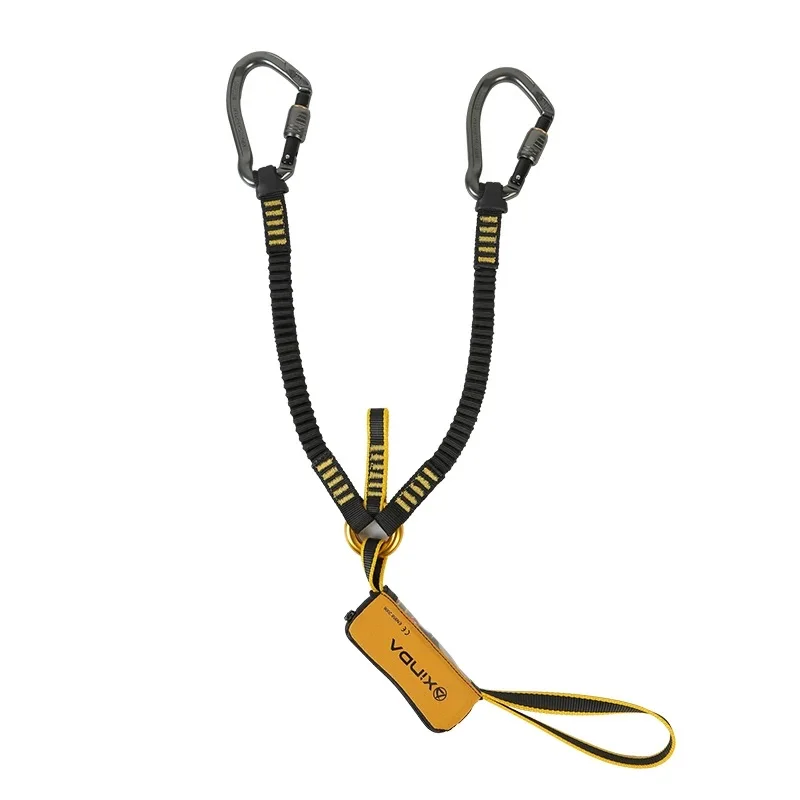 Outdoor High Altitude Protective Via Ferrata Safety Belt Sling Lanyard With Hook High Strength Wearable Anti Fall Off