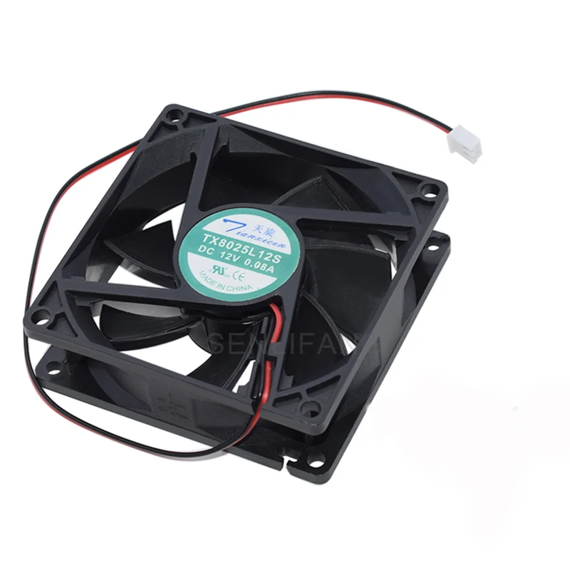 Well Tested 8025 8cm 80*80*25mm TX8025L12S DC 12v 0.08A Double Mute Cooling Fan