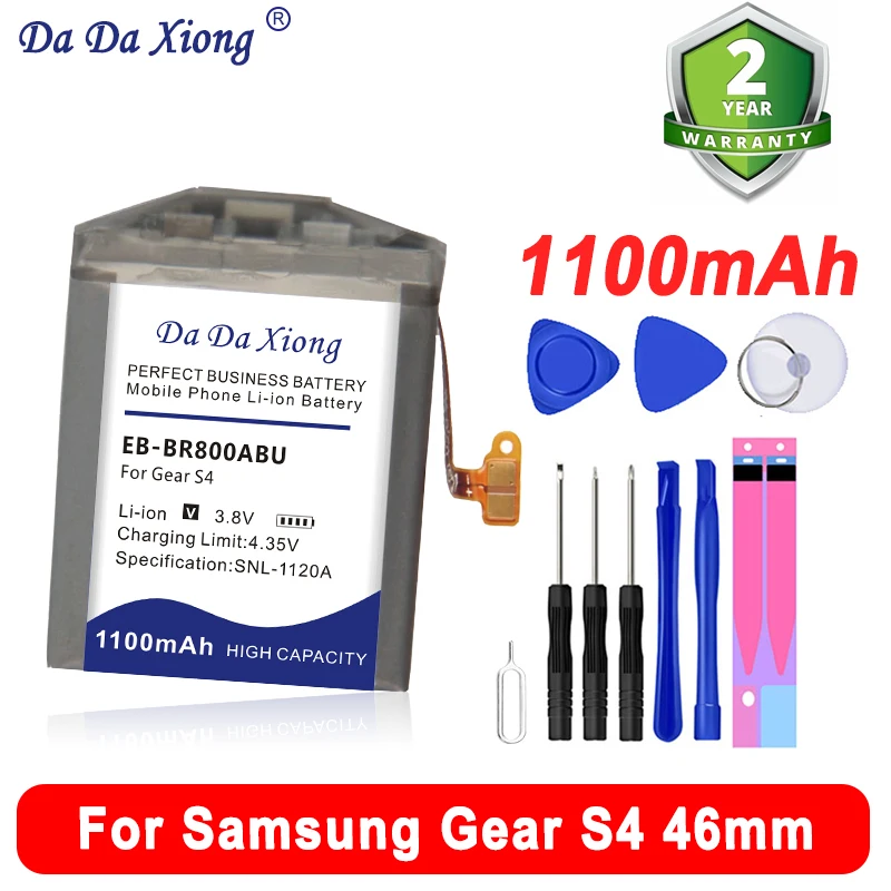 

High Quality EB-BR800ABU 1100mAh Top Capacity Battery For Samsung Gear S4 46mm Wrist Watch Batteries Free Tools