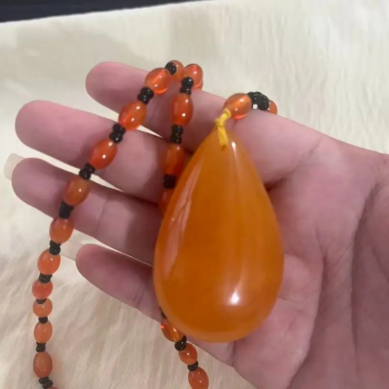 Classic Simple Second-generation Beeswax Water Drop Pendant, Neck Jewelry Crafts