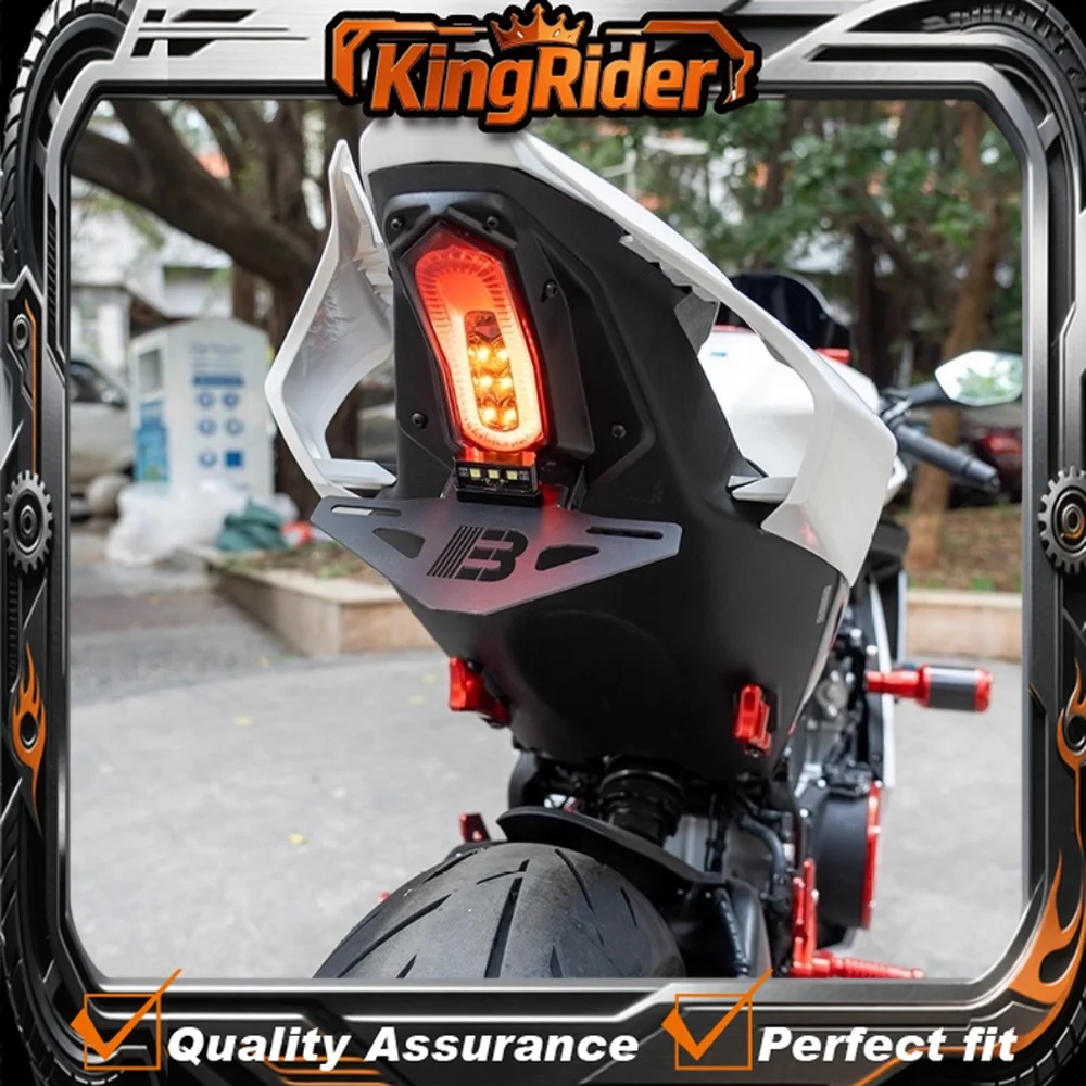 High-end R1 taillight for 675SR and 675NK motorcycles, short tail license plate holder, 675SR-R accessory turn signal.