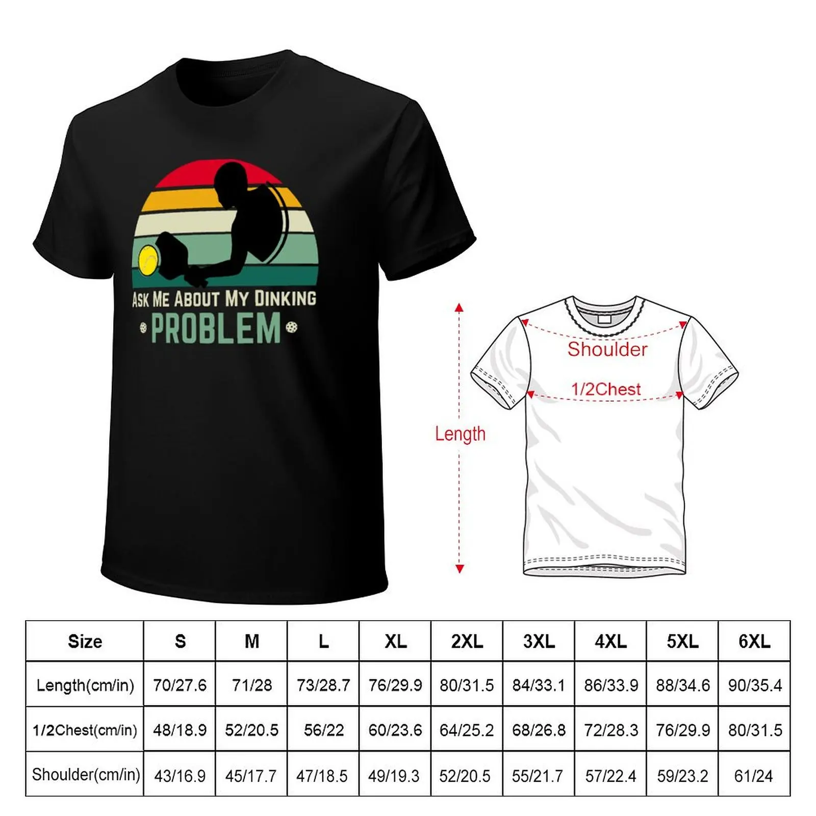 retro vintage pickleball Player Ask Me About My Dinking Problem T-Shirt Casual Basic Short Sleeve T-Shirt
