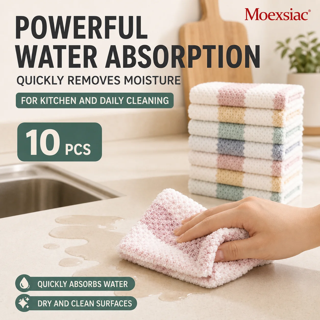 10/20pcs Thickened Double Sided coral Velvet Ultra-High Absorbent De-grease, Scouring Pads, Dishcloths, Wipes, Random Color Ship