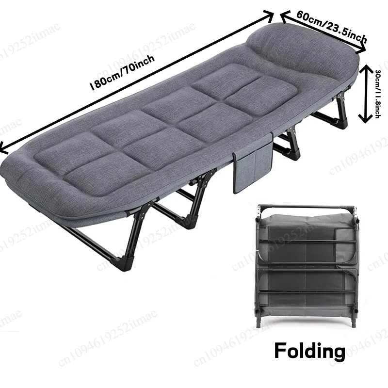 

Foldable Single Leisure Bed Adjustable Recliner for Office Home Camping Use