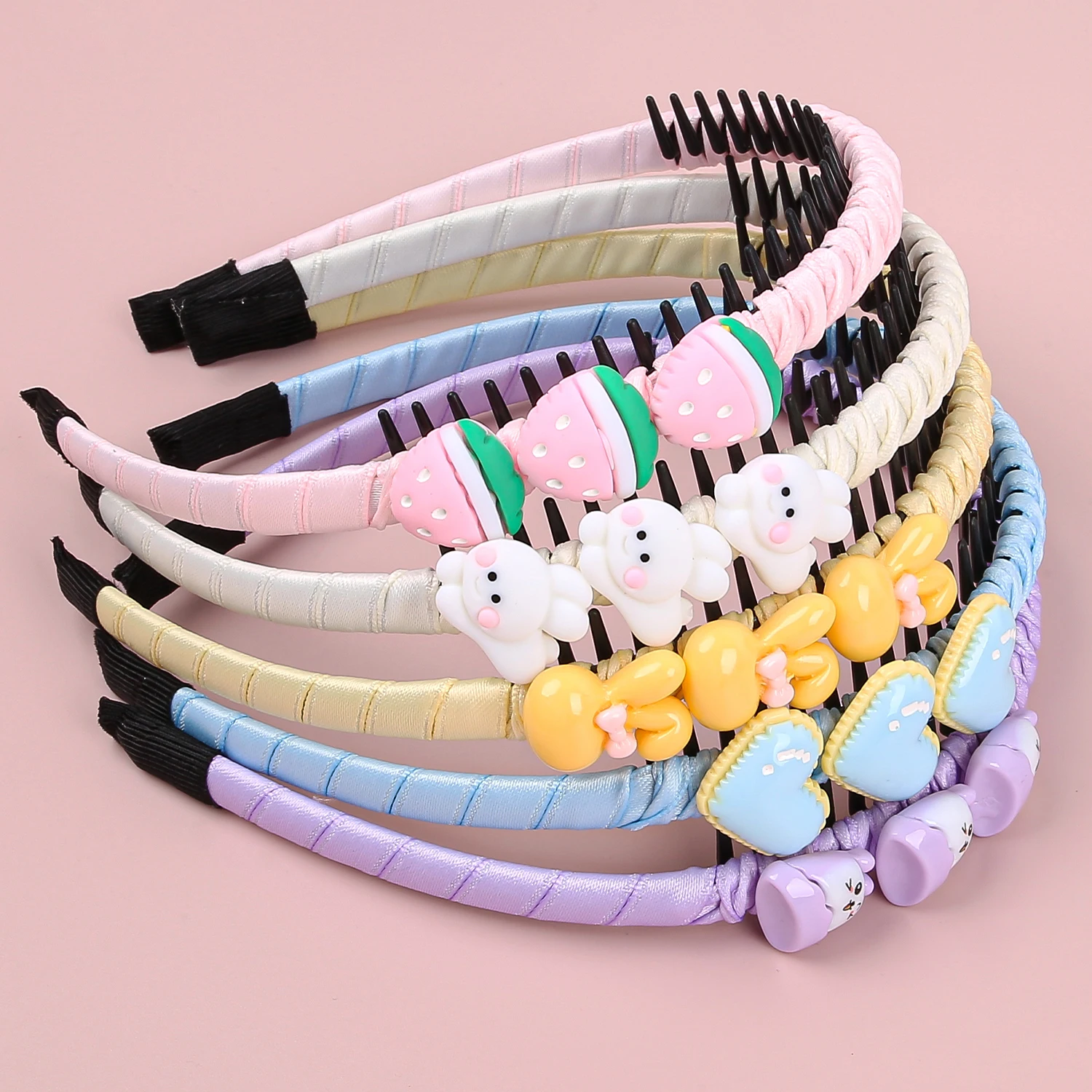 1/15pcs Fashion Girls Headbands Wrap Bezel With Teeth Hair Hoop Rabbit Heart Hairband For Women Anti-slip Hair Accessories