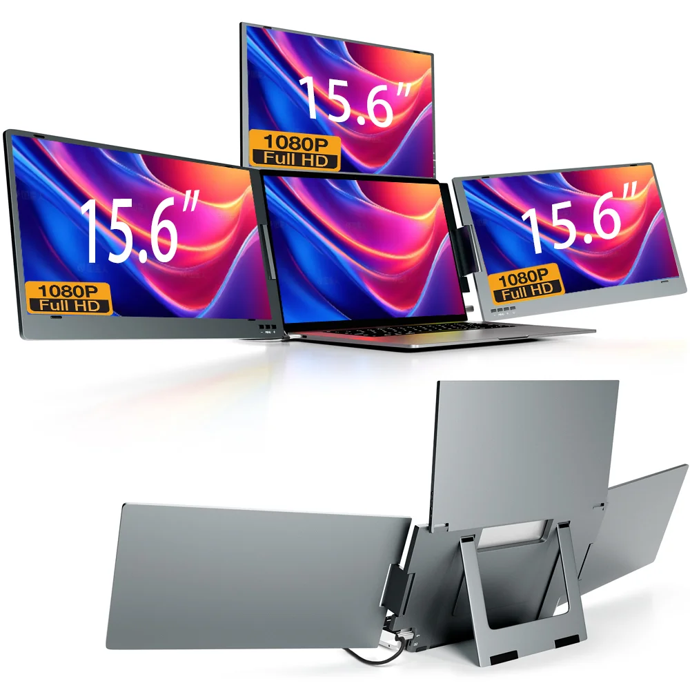 

Full HD Triple Laptop Display Screen Extender 15.6 Inch Portable Monitor With USB Type-C For Laptop