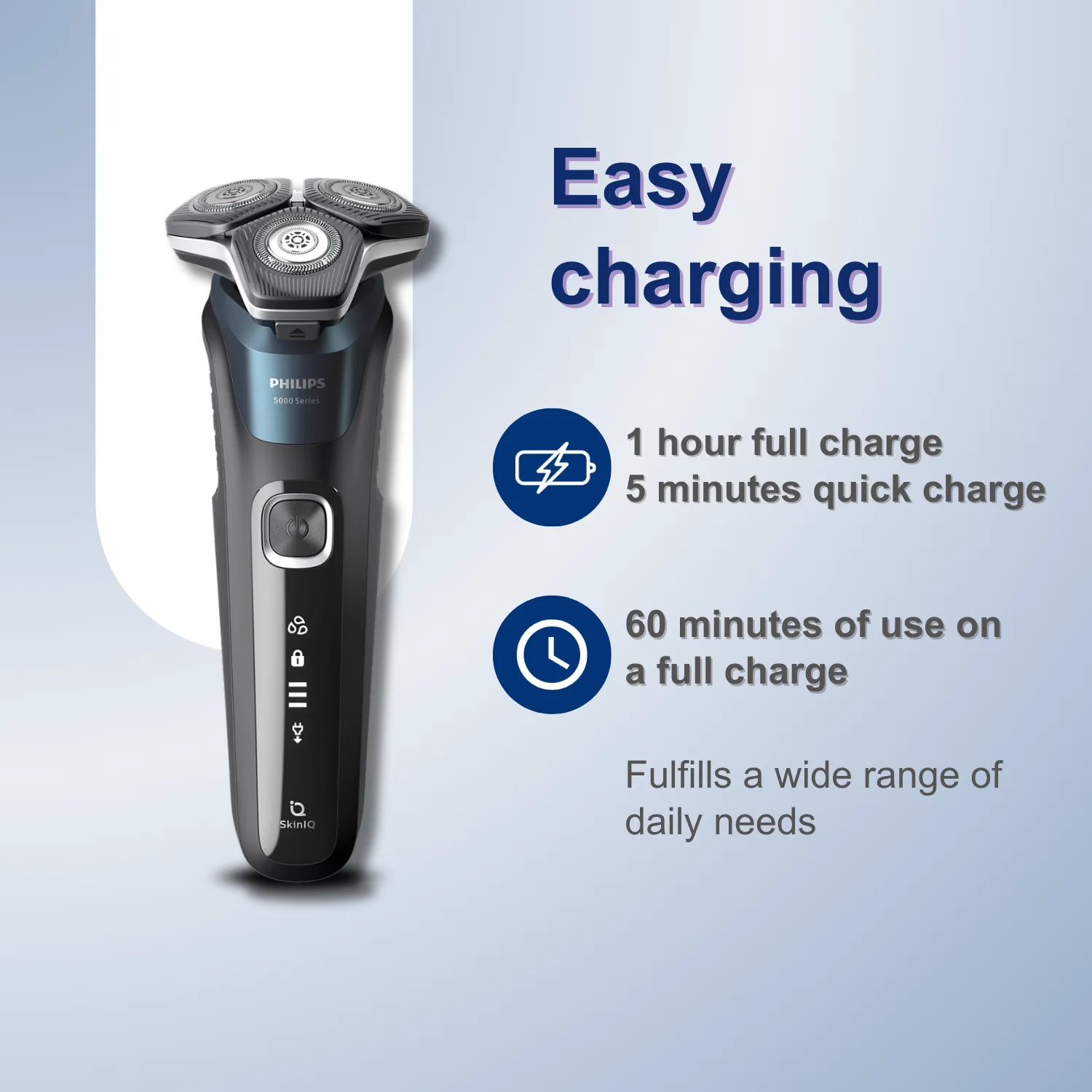 Philips Norelco Razor Shaver Series 5000 S5889, Wet & Dry, No Original Packaging, Quick Charge, SteelPrecision Blades