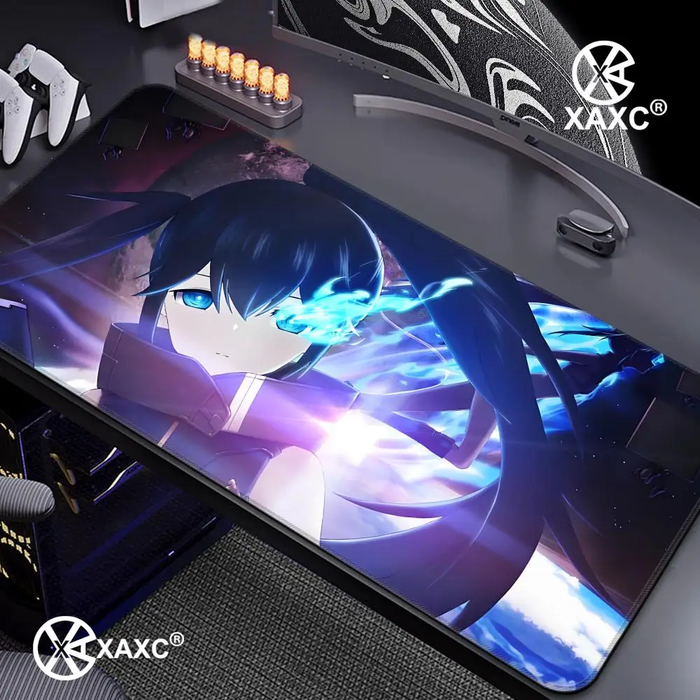 Anime Black Rock S-Shooter HYBXXC HD Printing Computer Gamers Locking Edge Non-slip Mouse Pad XXL Keyboard PC Speed Desk Pad