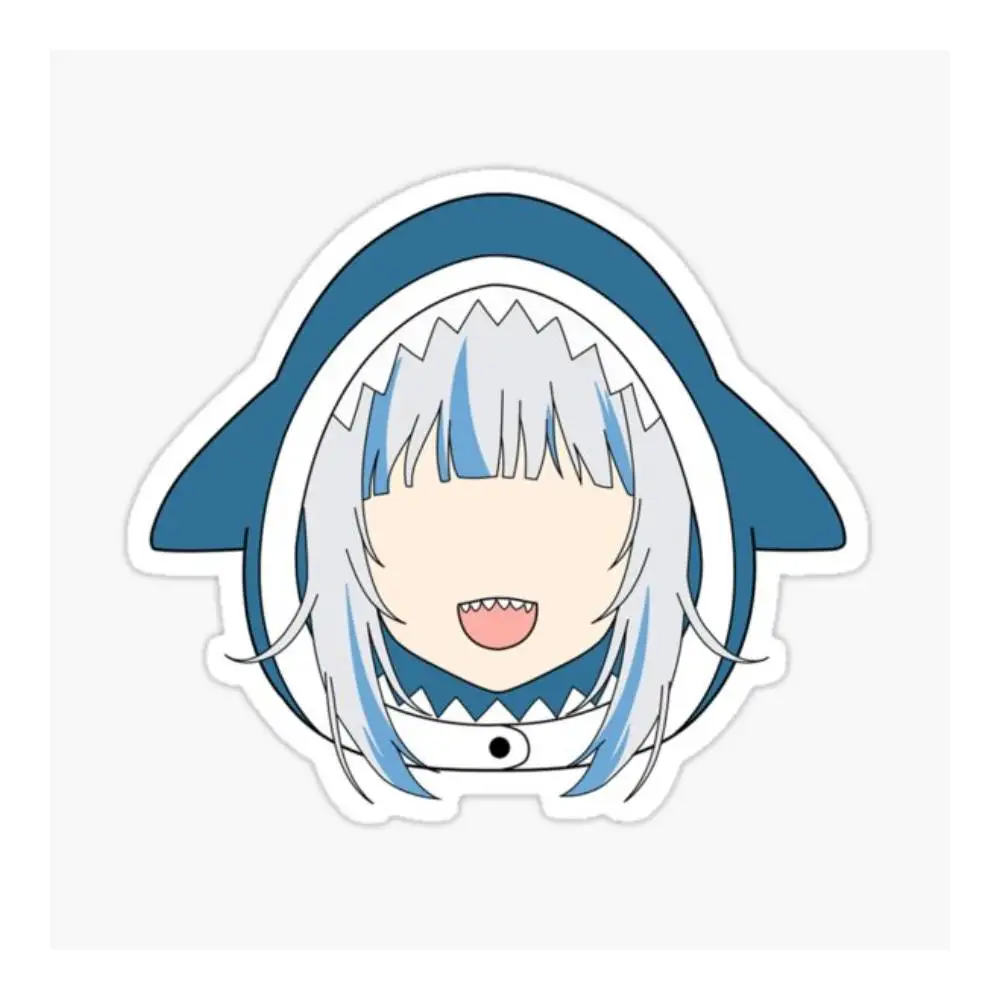 Gawr Gura Minimalist Version 2 Hololive English Sticker Car Window Bumpers Die-cut Vinyl Stickers Decorative Accessories
