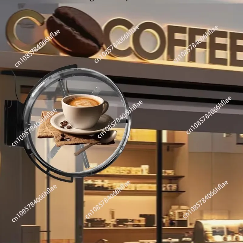 Holographic Fan Light Box Acrylic Cover WiFi Application Control Naked Eye 3D Advertising LED Display