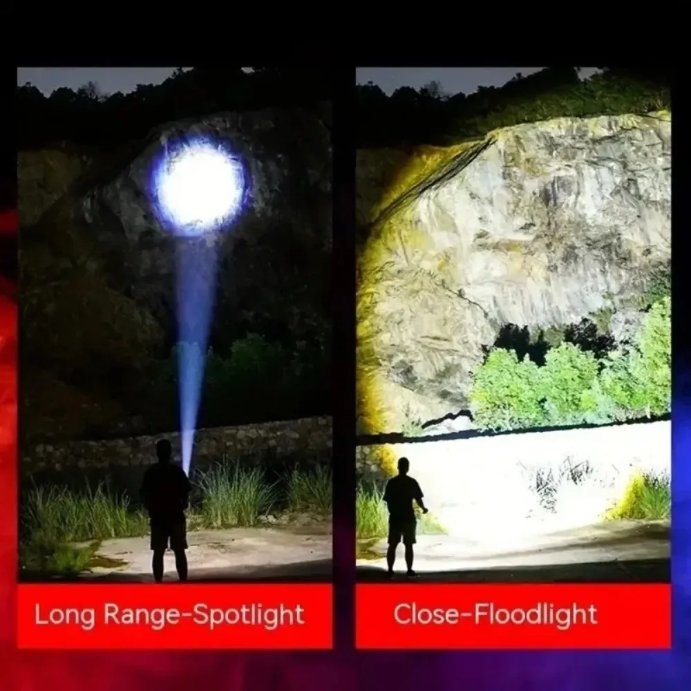 

Aluminum Alloy LED Flashlight Telescopic Zoom USB Rechargeable Rechargeable Flashlight Round Beam Light Long Range