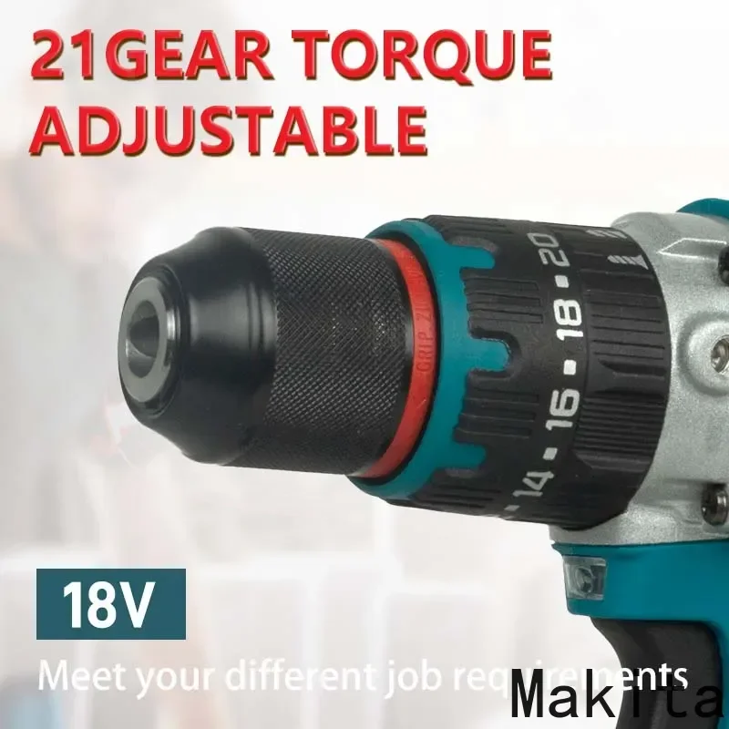 ماكيتا 18 فولت مثقاب يدوي كهربائي قابل لإعادة الشحن 13 ملم DDF487RTJX بدون شحن