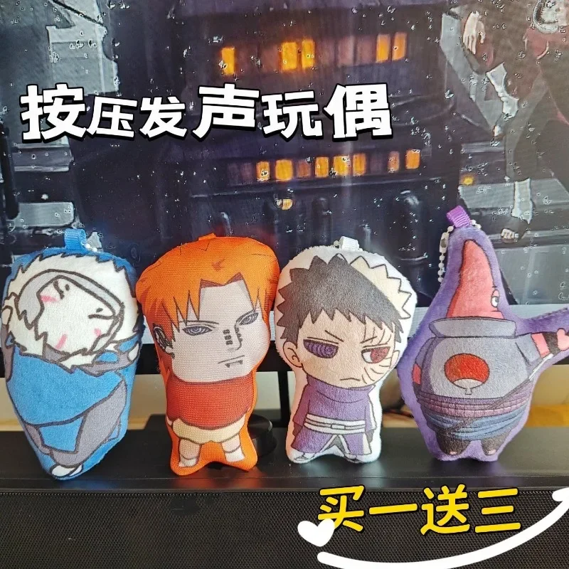 New Naruto Talking Doll Cartoon Keychain Second Generation Obito Sasuke Cute Creative Backpack Ornament Graduation Gift