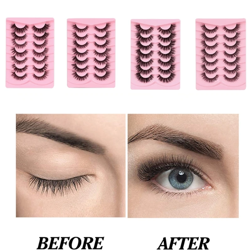 7 Pair Fake Lashes Cat Eye Lashes Natural Look False Eyelashes Corner Lashes