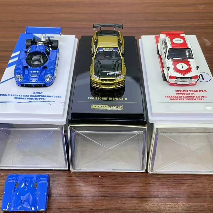 

INNO 1:64 INNO 1:64 TOP SECRET R34 GT-R Gold SKYLINE 2000 GTR KPGC10 #1 RedWhite R89C Blue Diecast Model Car