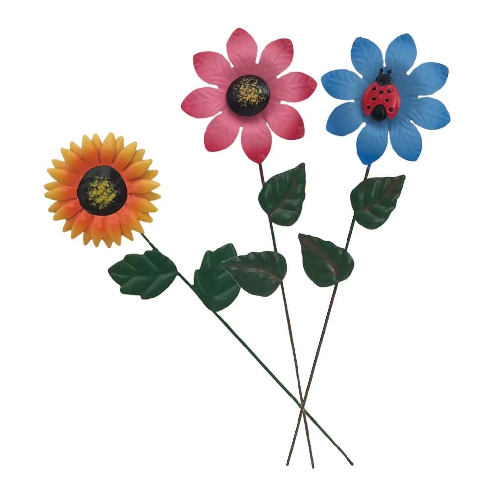 

Fake Wrought Iron Flower Garden Stake Outdoor Ornaments Flowers Tulip Picks Lawn Plant