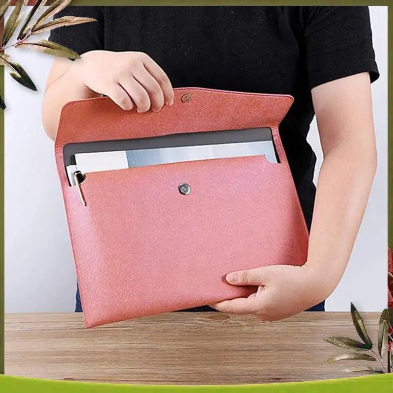 New-Document Holder Waterproof Portfolio Envelope Folder Case With Snap Closure Pink