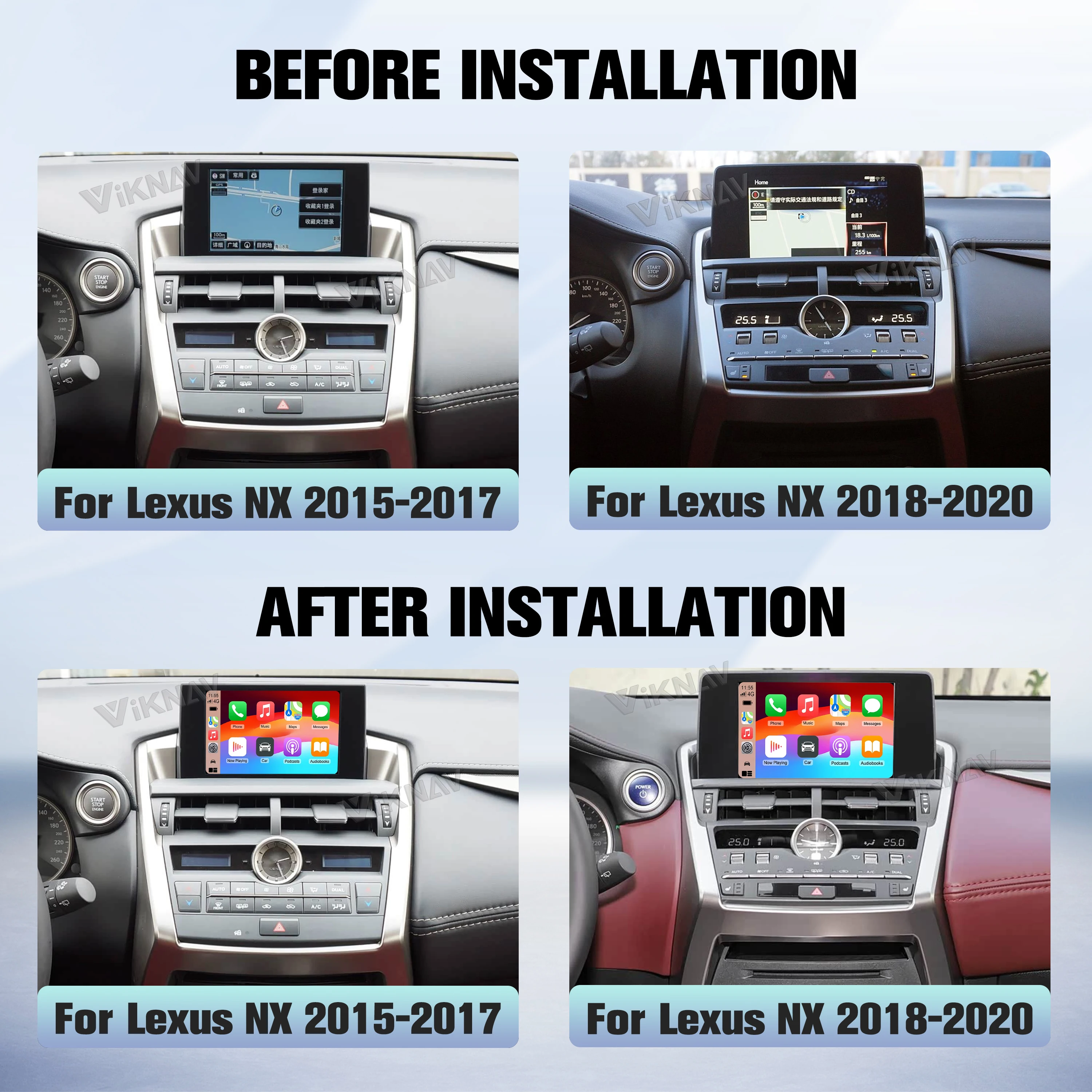 Linux Interface Box for Lexus NX 2015 -2020 Wireless CarPlay Decoder Android Auto GPS Navigation Original Car Radio Screen