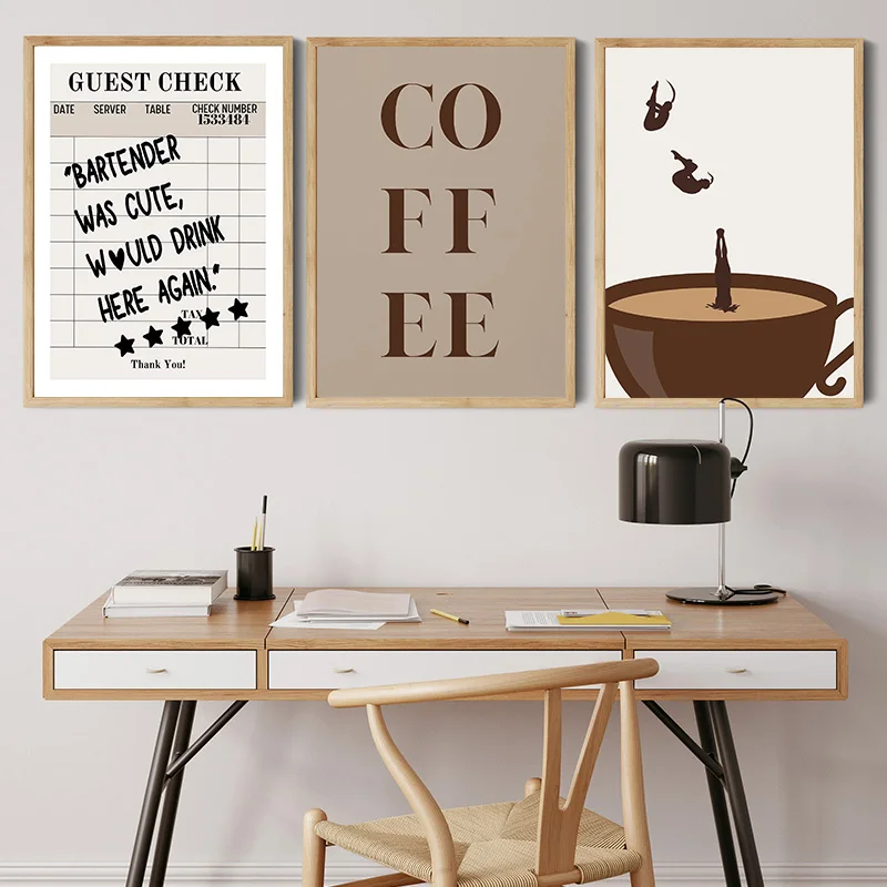 Modern Coffee Minimalism Line Illustration Posters and Prints Canvas Printing Wall Art Picture for Cafe Bar Kitchen Decor Gif