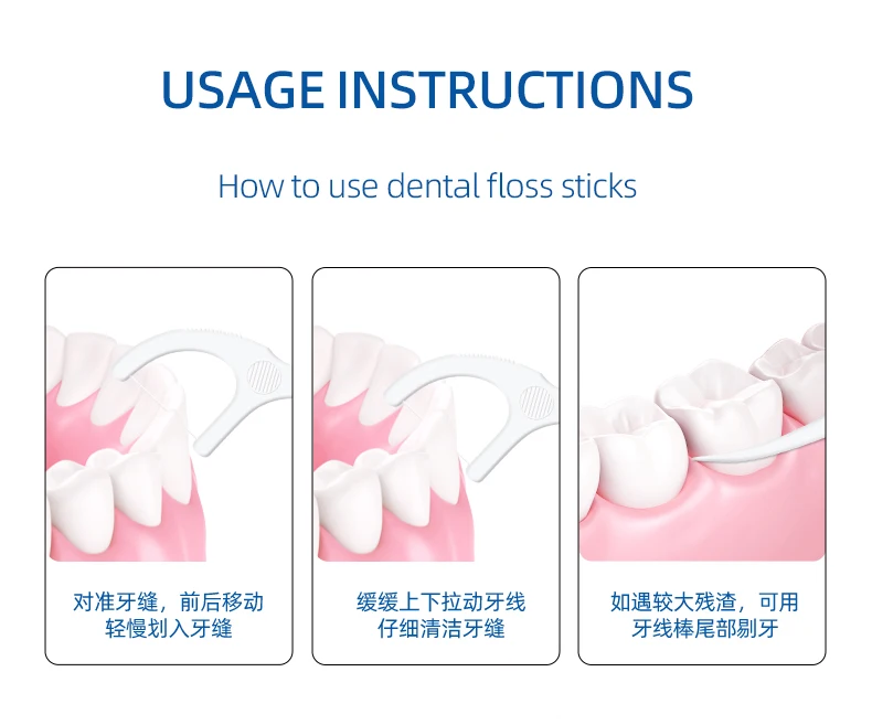 Fawnmum 100 stücke Zahnseide Flosser Picks Zahnstocher Zähne Stick Interdentalbürste Zahn Reinigung Zahnseide Pick Oral pflege – Detail 12
