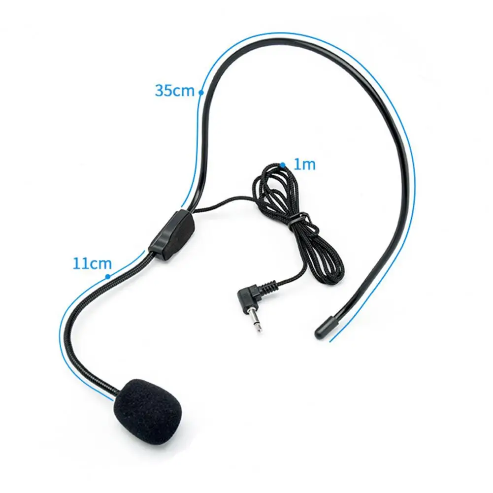 Мини-проводной головной микрофон, чистый звук, шумоподавление, совместимый с большинством усилителей, портативная гарнитура для обучения лекций