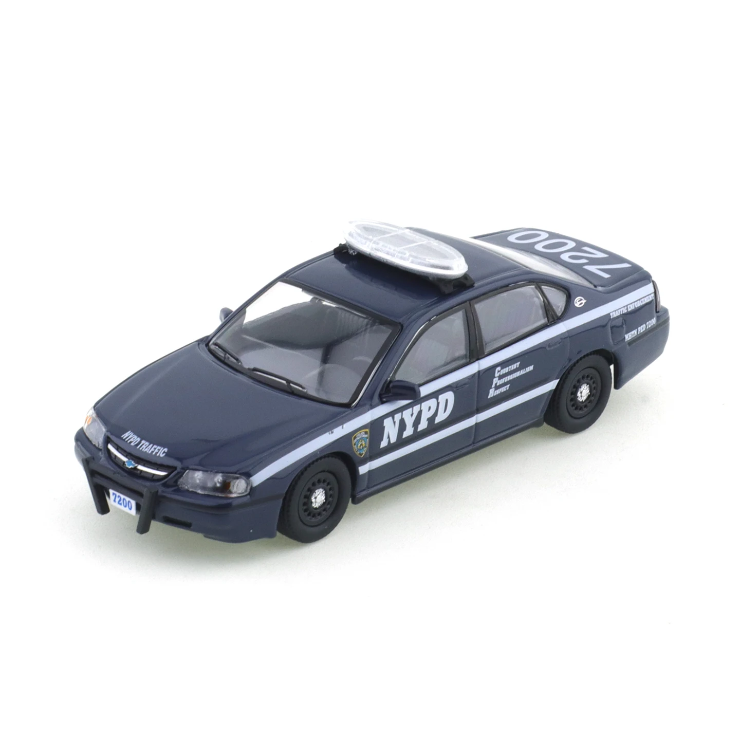 596 1:64 Chevrolet 2005 Impala NYPD New York Auxiliary Police Car Paint Job Alloy Police Car Model