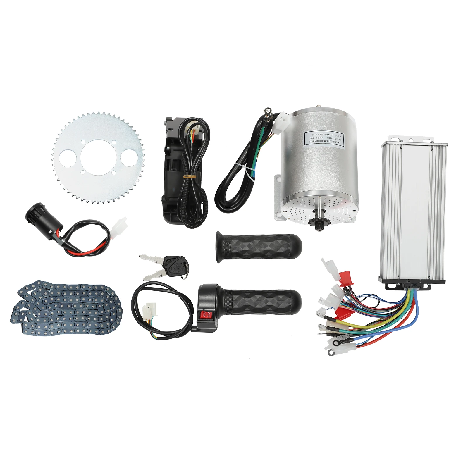 3000W borstelloze motorkit 48V-60V-72V met controller en gasklep voor elektrische scooter E-bike motorfiets conversiekit - afbeelding 2