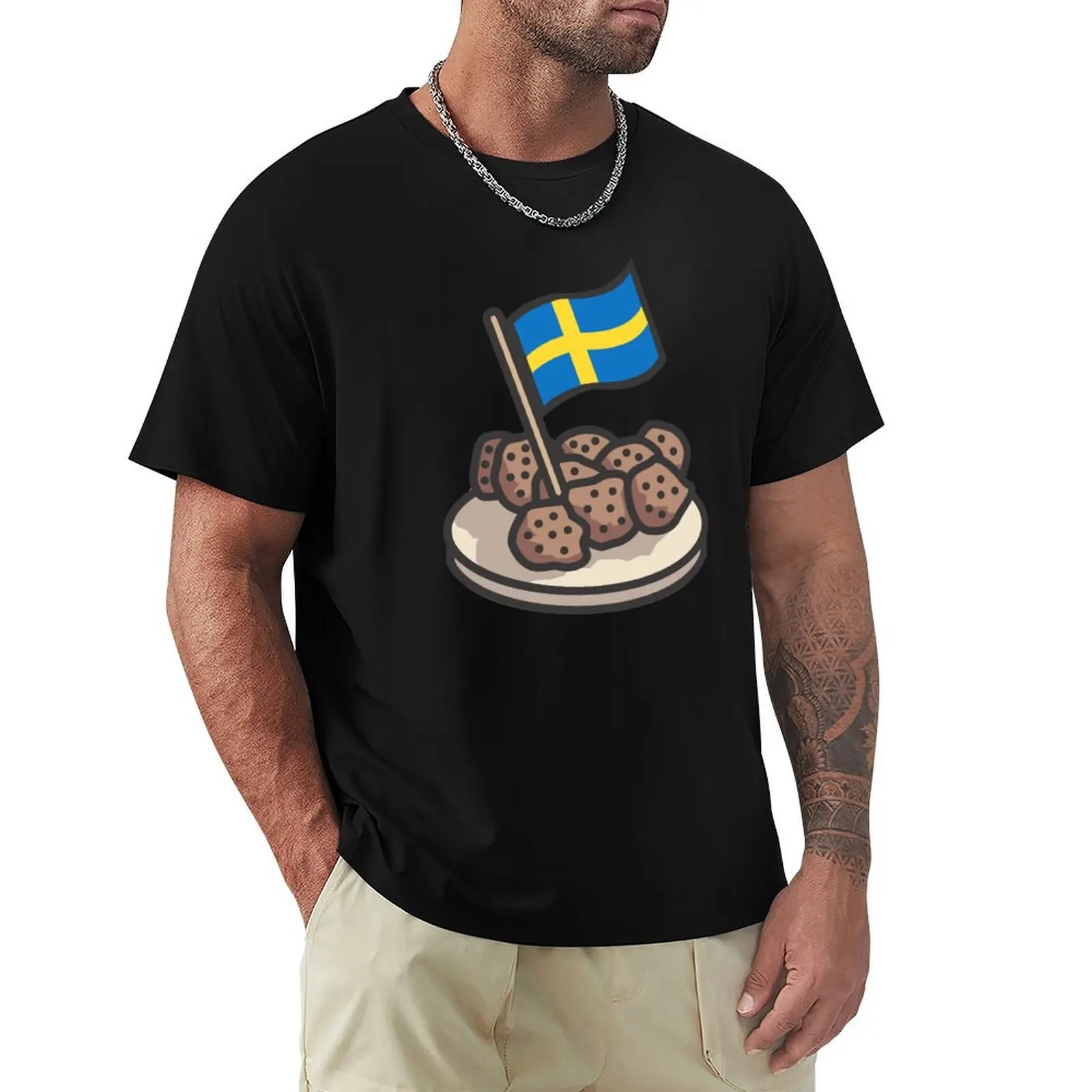 

Swedish Meatballs / Funny Sweden Gift T-Shirt oversized blue archive mens white t shirts