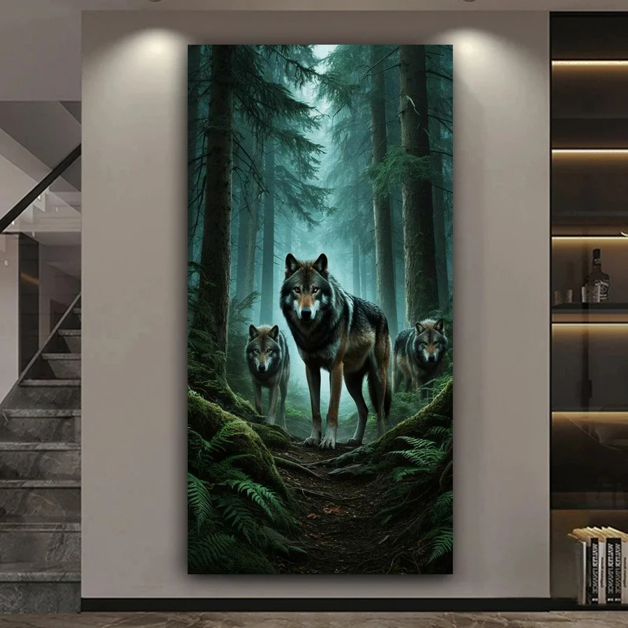 Forest Wolf Picture Large Size Diy Diamond Painting New Collection Animals Full Square Round Drill Mosaic Embroidery Kits