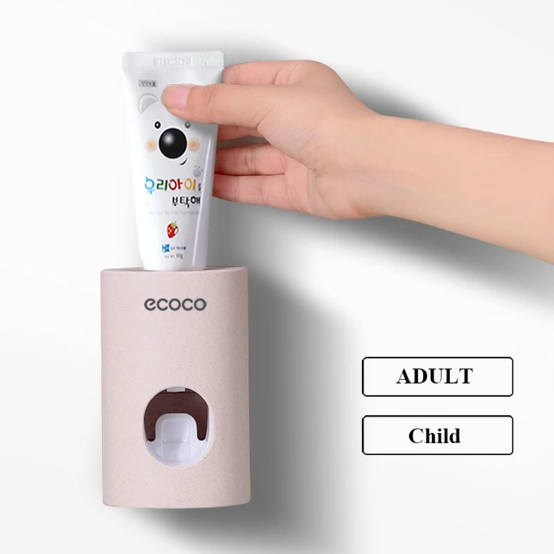 Automatic Toothpaste Dispenser Dust-proof Toothbrush Holder Wall Mount Stand Toothpaste Squeezer Bathroom Accessories Set