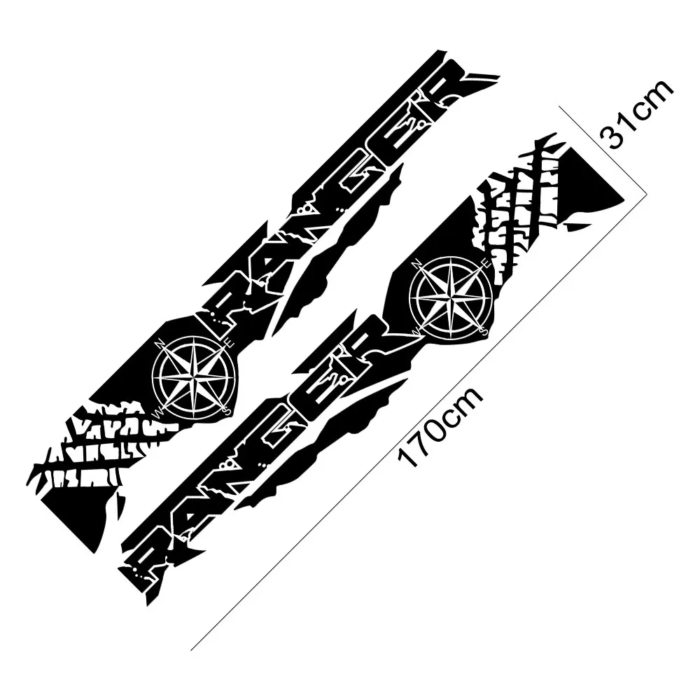Auto Aufkleber Reifen Druck Kompass Abenteuer Off Road Auto Schwanz Vinyl Grafiken Aufkleber Für Ford Ranger Raptor Pickup Zubehör – Detail 6