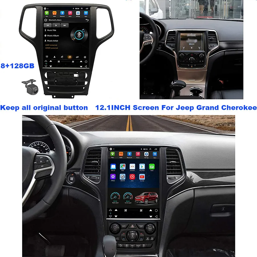 

2 Din Android 14 Carplay For Jeep Grand Cherokee 2013 - 2018 12.8 Inches Car Multimedia Video GPS Vertical Screen Head Unit