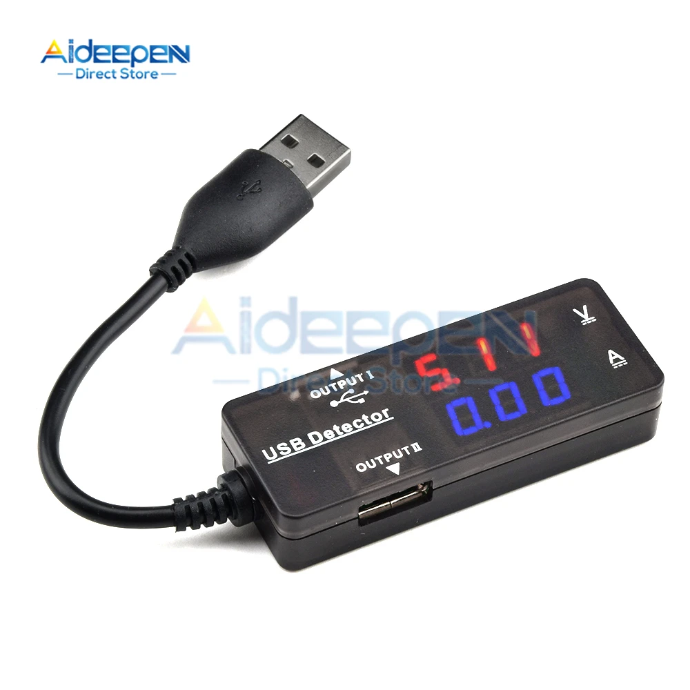 1Pcs 3.2V-30.0V 3A Dual Display USB Detector Voltmeter Ammeter Voltage Current Meter Battery Capacity Power Tester