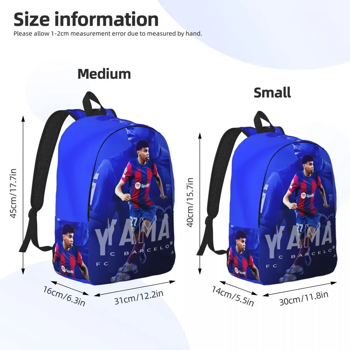 Lamine Y-Yamal Backpack for Men Women Casual High School Business Daypack Football Star Laptop Computer Shoulder Bag Sports