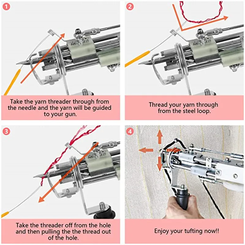 Tufting Gun 2 in 1 Cut Pile Loop Pile Rug Gun Machine Starter Kit Rug Tufting Kit Electric Tufting Gun Carpet Weaving Machine