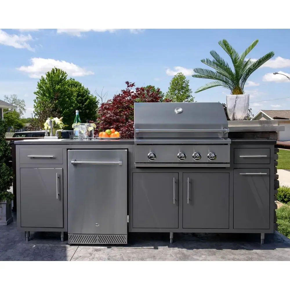 Garden Outdoor Kitchen BBQ Island With Built In Gas Grill Outdoor Kitchen