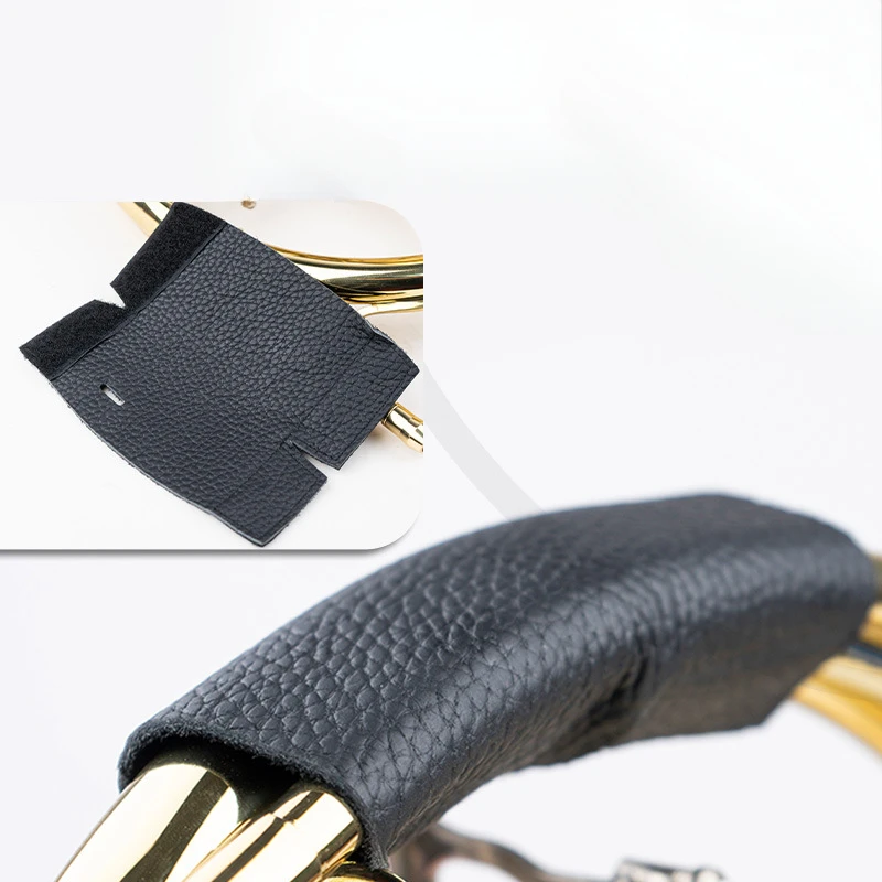 1 Pcs French Horn Protective PU Leather Gloves Hand Rest Special Anti-slip Grip Cover for French Horn Sheath Cover