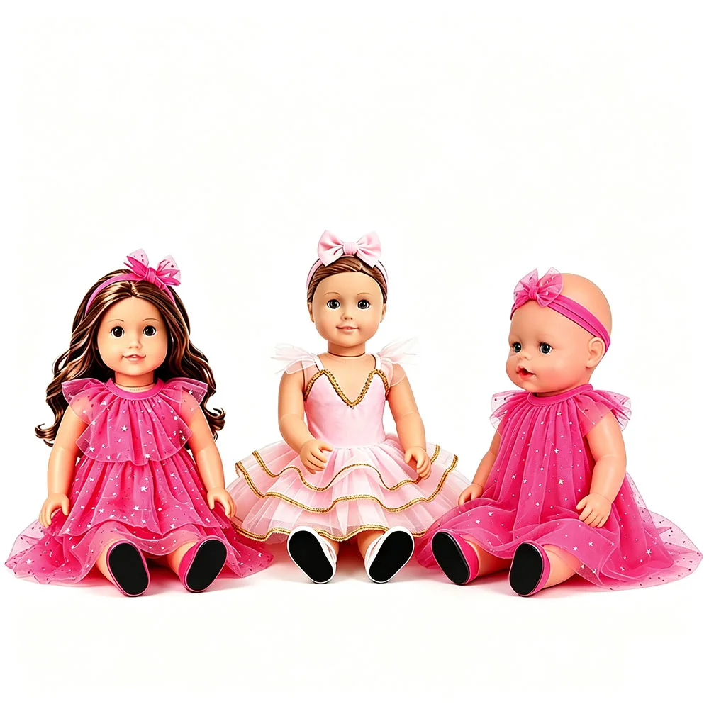 Gorgeous Ballet Tutu Costume Set Fit for 18 Inch American Doll & 43cm  Baby Doll, Star Sequin Dresses, Headwear, Dress‑up Gift