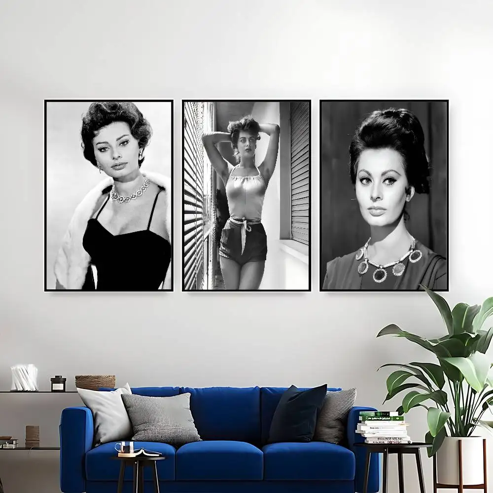 الموضة الحديثة ستار صوفيا لورين المشارك لا مؤطرة المشارك كرافت نادي بار ورقة خمر جدار الفن اللوحة غرفة نوم دراسة ملصقات #5