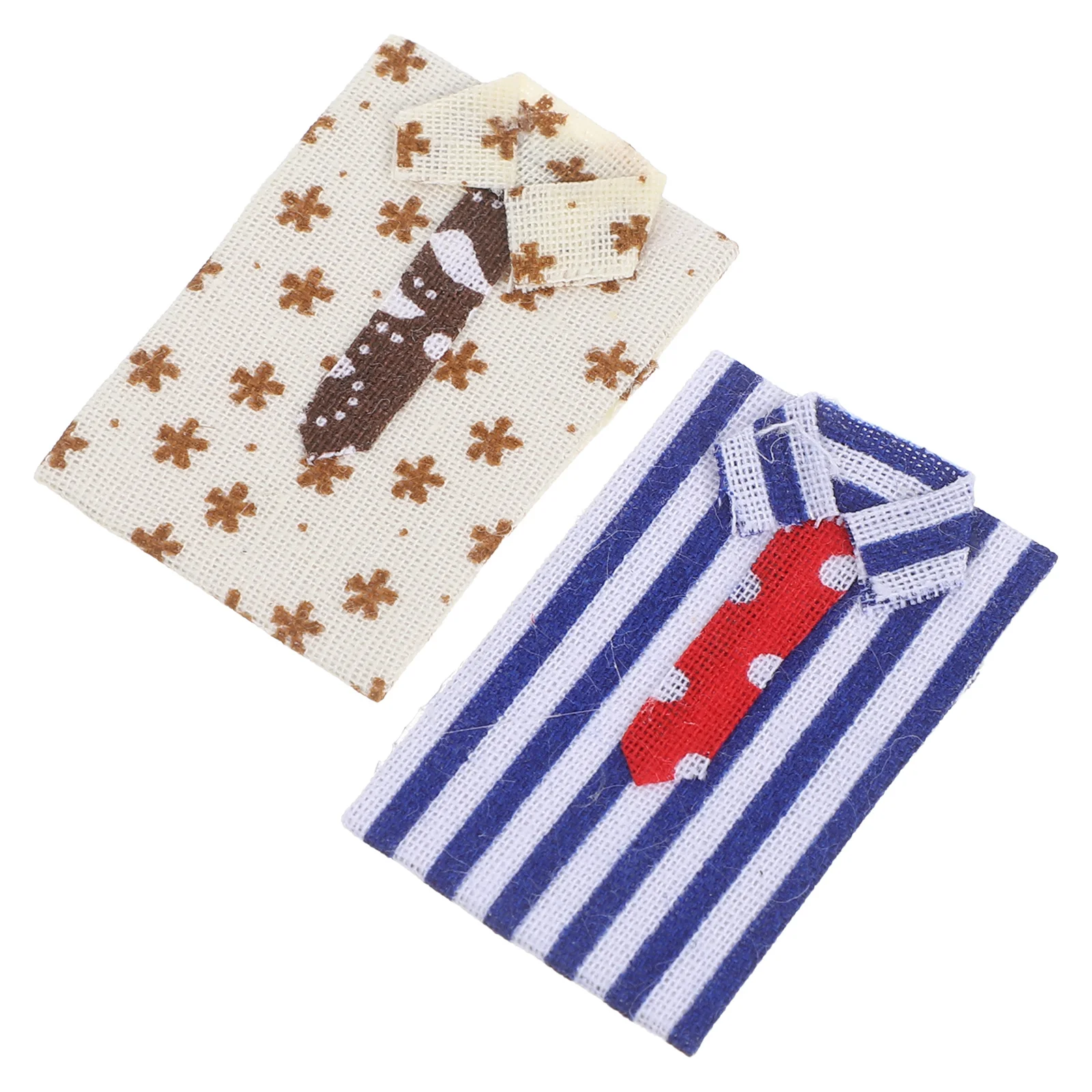 

2Pcs Miniature Shirt 1:12 Scale Lightweight Fabric for Dollhouse Closet Diorama Decoration Accessories