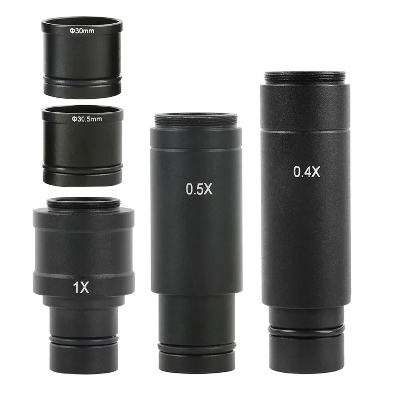 1.0X 0.5X 0.4X Digital Video Camera Eyepiece Adapter C Mount Reducing Lens + 23.2mm 30mmm 30.5mm Ring For Binocular microscope