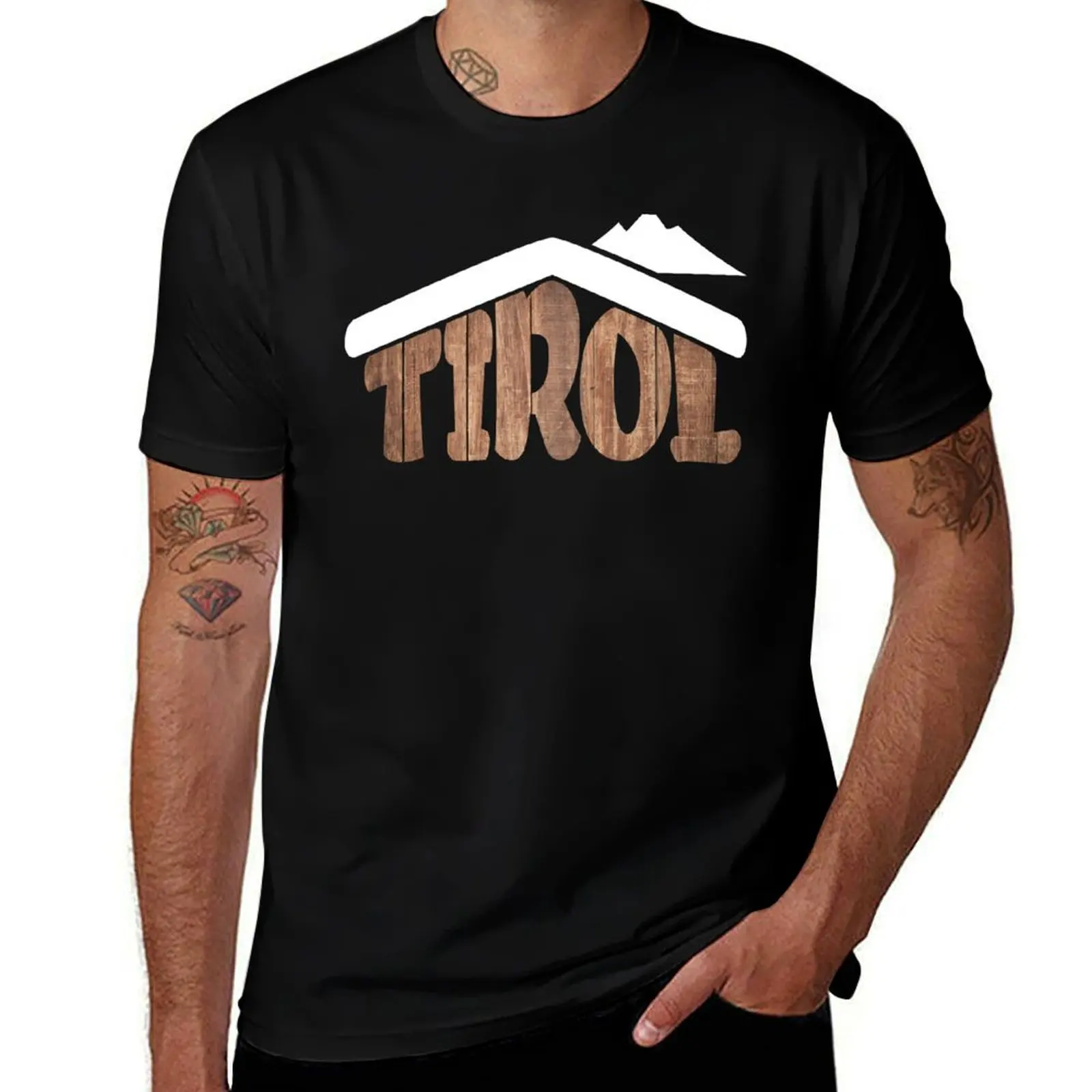 Tirol Austria Alps Skiing Snow Wooden Hut Souvenir T-Shirt t shirts for man graphic tees T-Shirt
