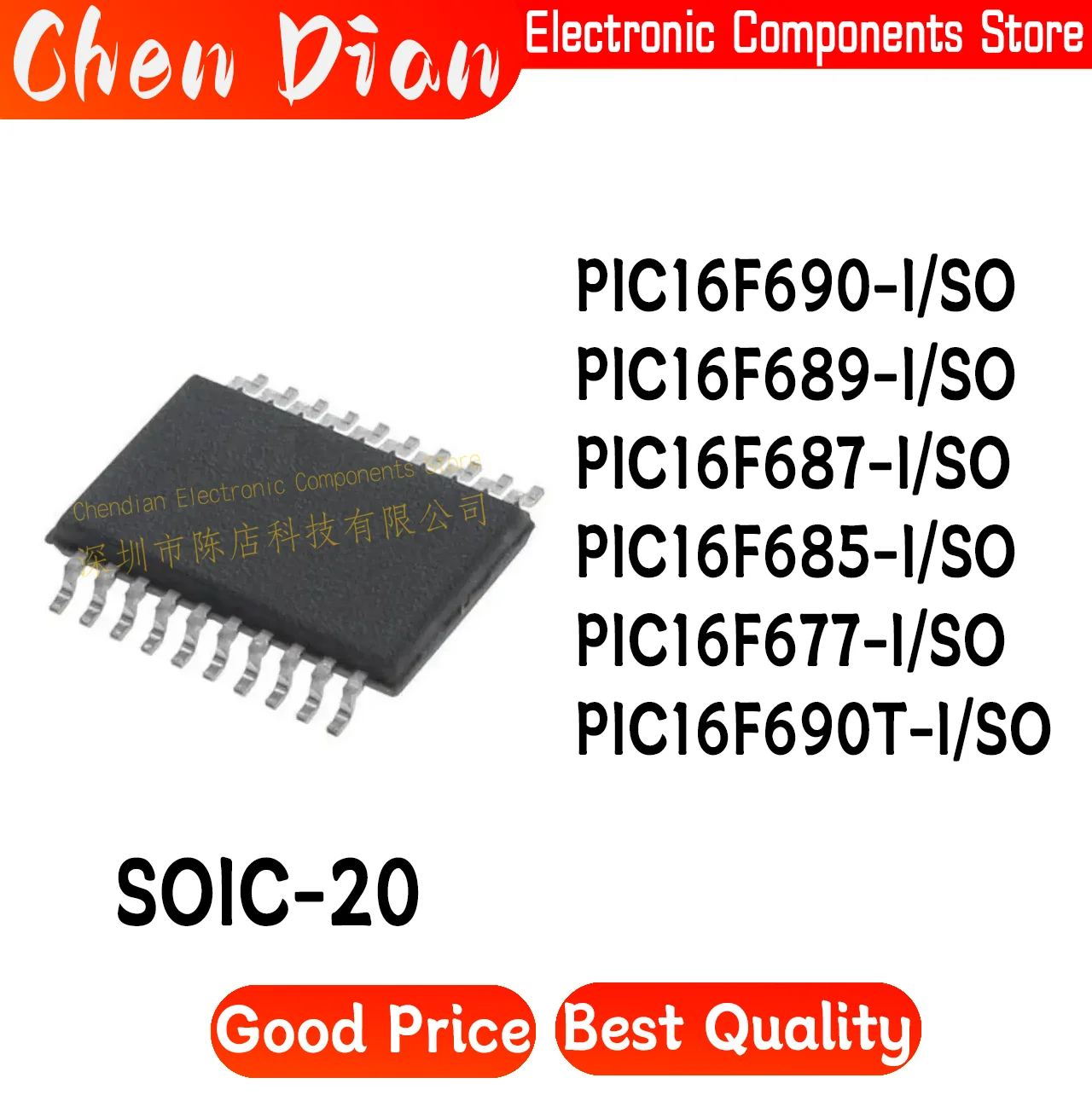 

PIC16F690-I/SO PIC16F689-I PIC16F687-I PIC16F685-I PIC16F677-I PIC16F690T-I SOIC-20 New Original Genuine