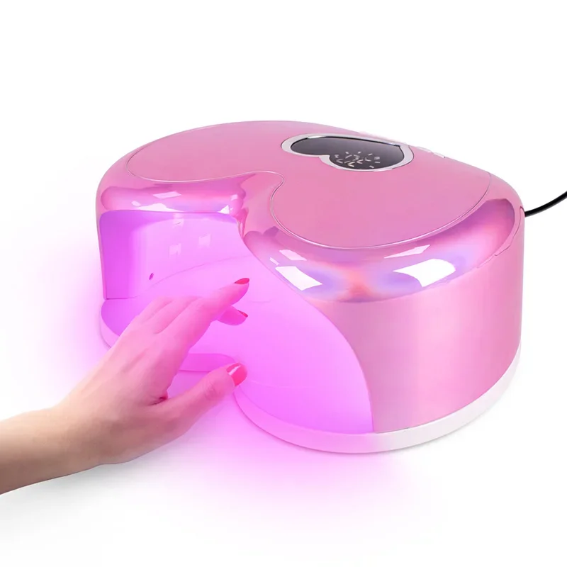 Diamant-Herzform, UV-LED-Nagellampe, niedliches rosa, schnell trocknendes Werkzeug, Hybrid-Pro-Heilung für Maniküre, Pediküre, Heimsalon