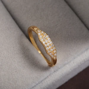 Zakol Tiktok Shein in hellem modischen Mikro -Pave -Zirkonfinger -Ring weißer Kristall CZ ästhetischer Ring minimalistisch für Großhandel 6 Hauptverkäufe Shein Clothing - №1